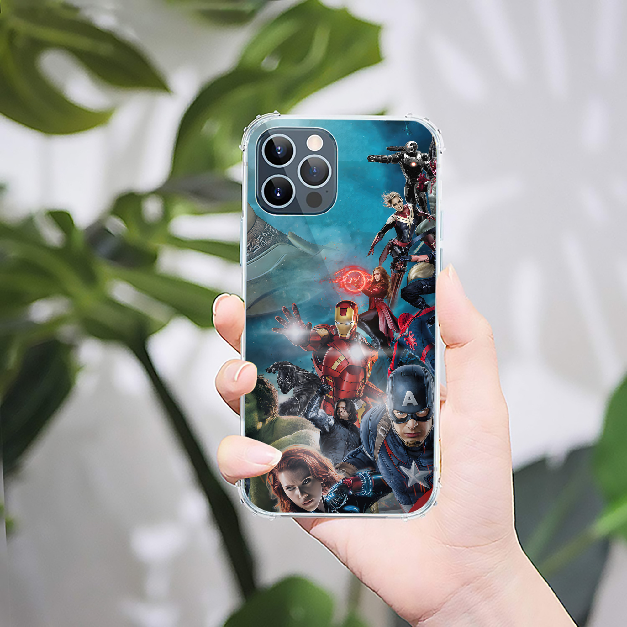 （画像用） アベンジャーズ The Avengers 【iPhone 12シリーズ対応】透明スマホケース（クリアソフトケース）